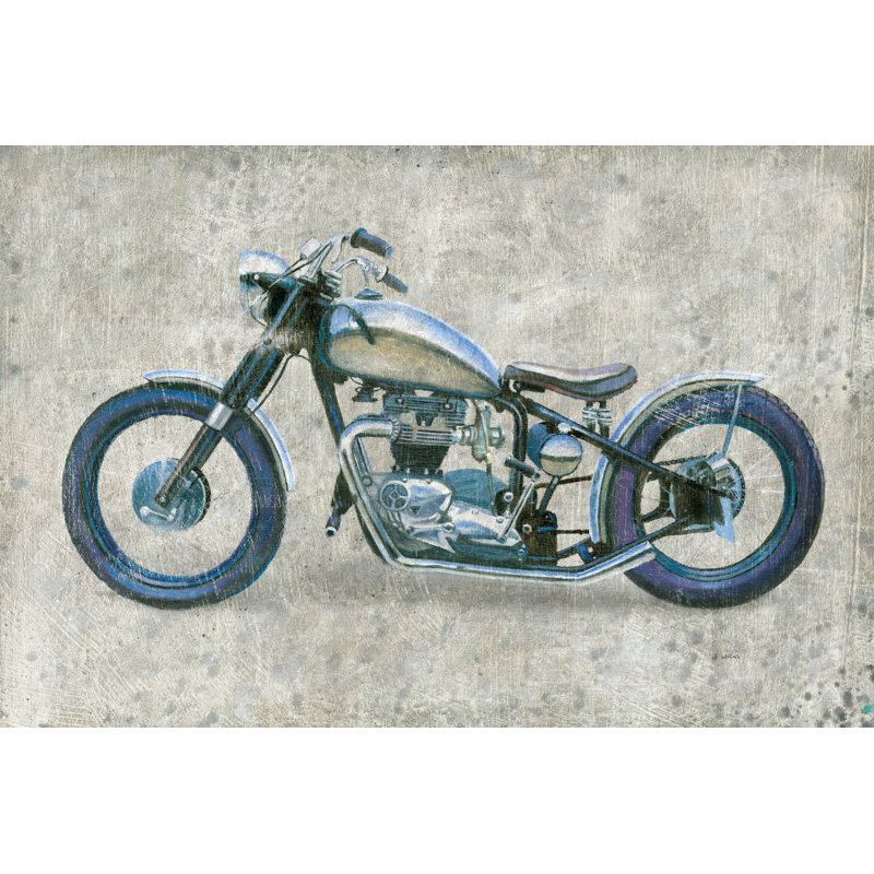 Motocyclette rétro, conducteur bas, chrome, texture, grunge, noir, argent, brun clair, gris, profil, crème