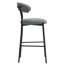 Tabouret de bar 26 po à hauteur de comptoir avec tabouret de bar et housse en tissu noir avec revêtement thermolaqué et repose-pieds-524108567