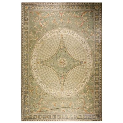 Tapis antique surdimensionné à médaillon antique