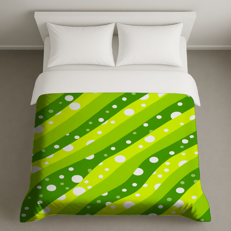 Housse de couette Green Stripes, Très grand lit