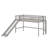 Low Loft Bed With Ladder And Slide-895268024