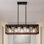 Luminaire suspendu 32 po à 5 lumières en bois de noyer rouge rustique avec abat-jour en verre