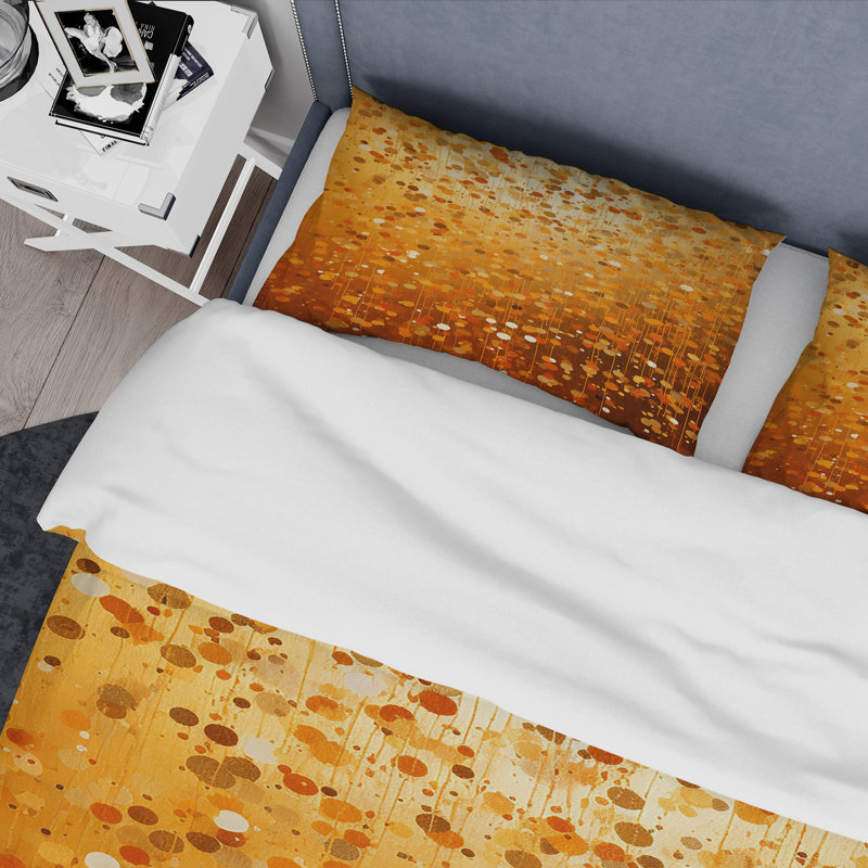 Ensemble de housse de couette Golden Abstract Dot Radiance II - Abstract Collages