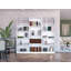 Ensemble de bibliothèque 3 pièces, 74 po de large avec 14 tablettes, ensemble de salon-1557469809-1557469812