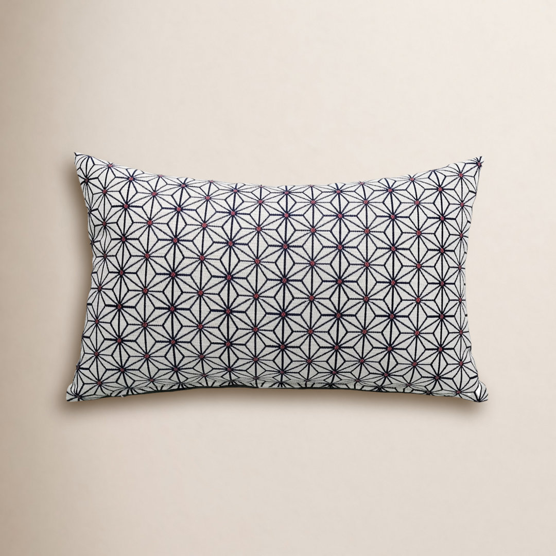 Liza Pillow Cover & Insert Rectangle in Blue/White/Red (Set of 2) George Oliver