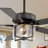 52 Inch Ceiling Fan With Light, Ceiling Fan With 5 Blades, Hammered Glass Shade, Remote Control, Reversible Motor For Living Room Bedroom Dining Room-723923216-723923222