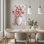 Plat en 2 dimensions, art mural sur toile encadré 1pc, branches de cerisier en fleurs, vase en céramique, impression d'art en toile sur toile, décoration murale, cadeau idéal, prêt à accrocher