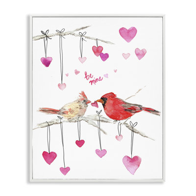 Be Be Mine Cardinals, art de la giclée encadrée par Melissa Hyatt