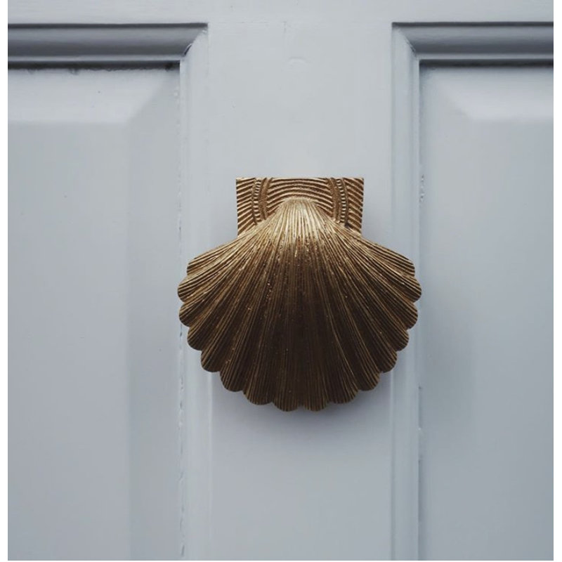 Sheila Shell Door Knocker, Brass