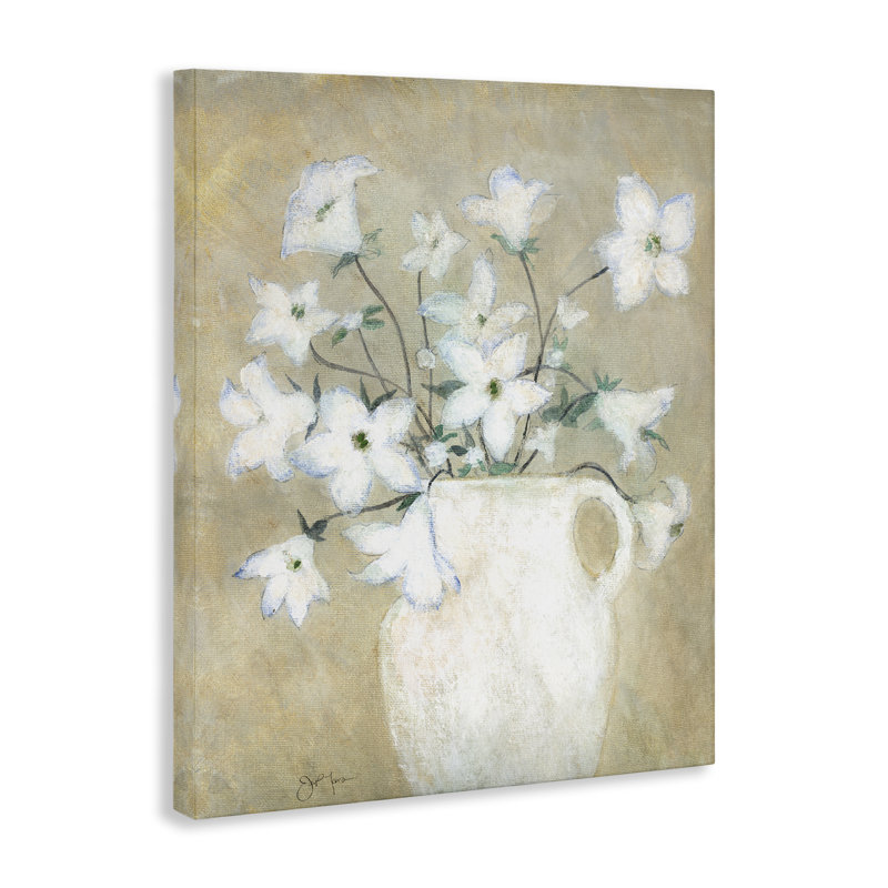 Art mural beige sur toile de poterie rustique par Janet Tava, H 30 po x l 24 po