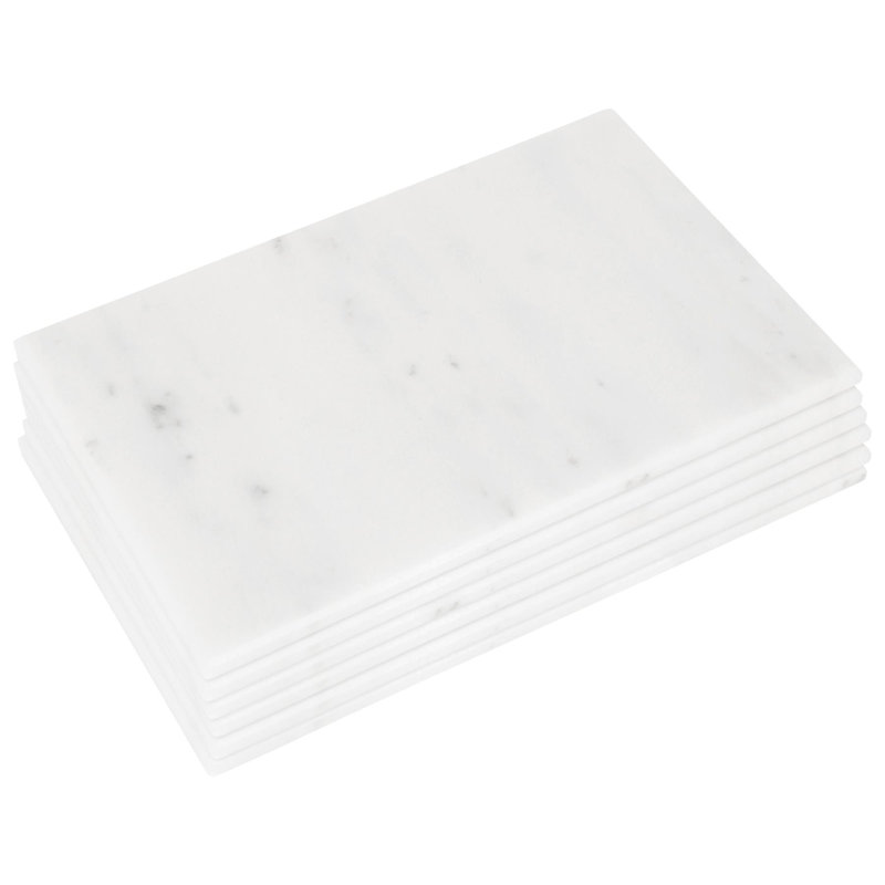 Argon Tableware Stone Marble Rectangle Placemat, White