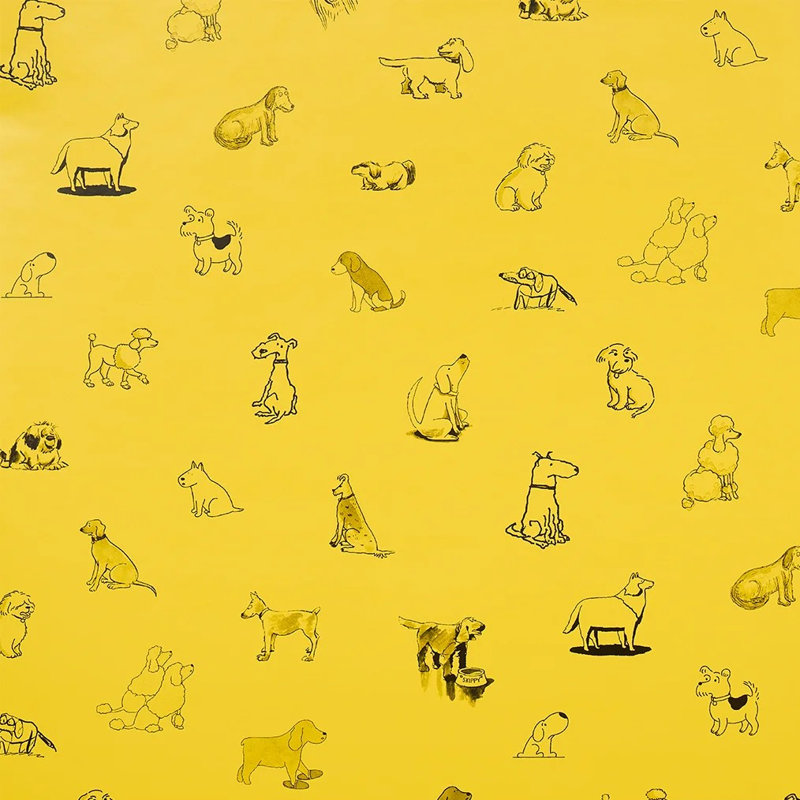 Schumacher X The New Yorker Good Dogs Everywhere Peel & Stick Wallpaper, Taxi-Cab Yellow