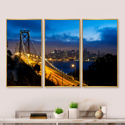 Bay Bridge San Francisco - Photographie de cadre flottant 3 pièces