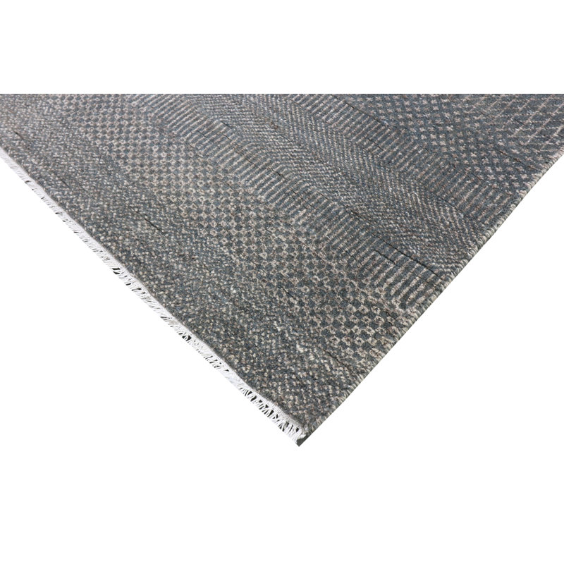 Hand-Knotted High-Quality Gray Area Rug, Runner 2'8" x 9'11"