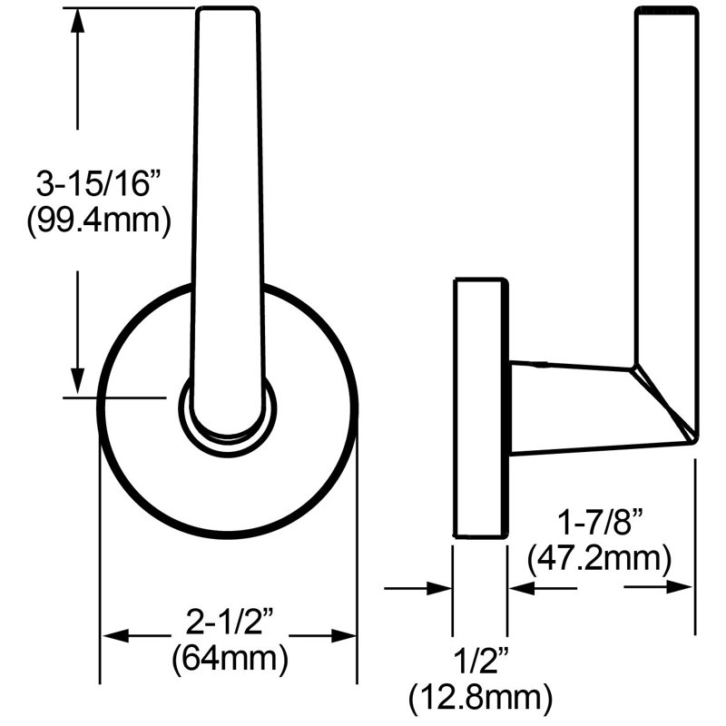 Levier de porte avec rosette Bridwell Series Series, Chrome