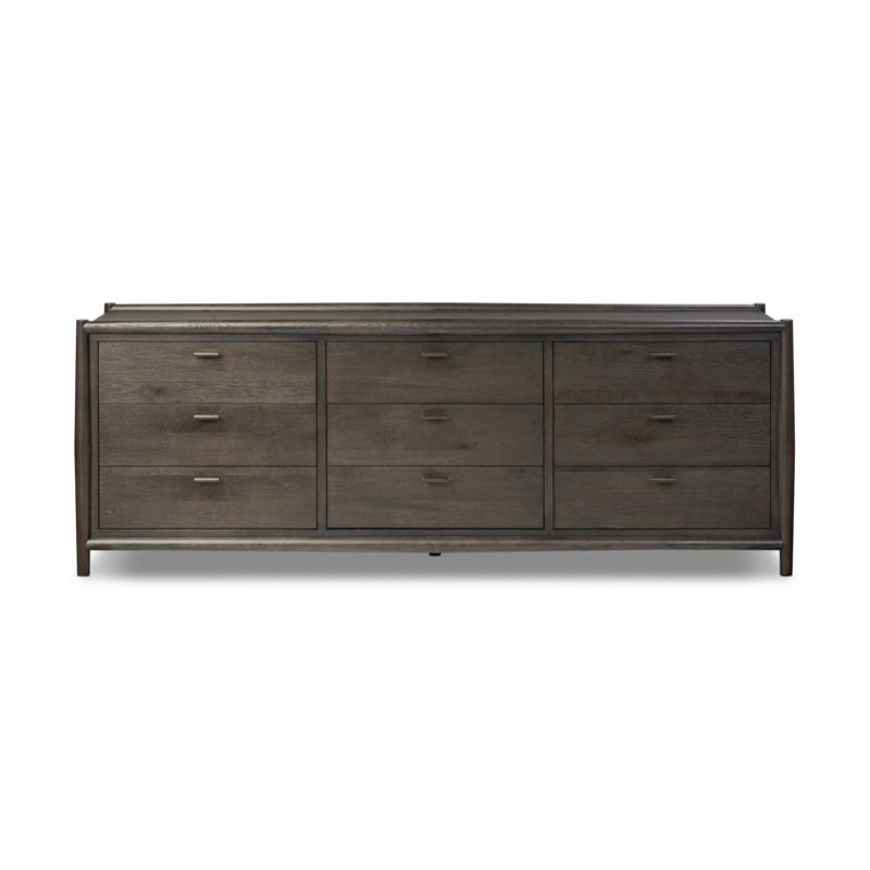 Commode double 9 tiroirs Cayenne, Noir fumé