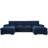 Sectional Sofa Deep Seat With Ottomans, Upholstery For Living Room And Office Comfort, (4-Seat & 2-Ottoman)-417920986