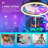 16" Small Modern Flush Mount Ceiling Fans With RGB Lights And Remote