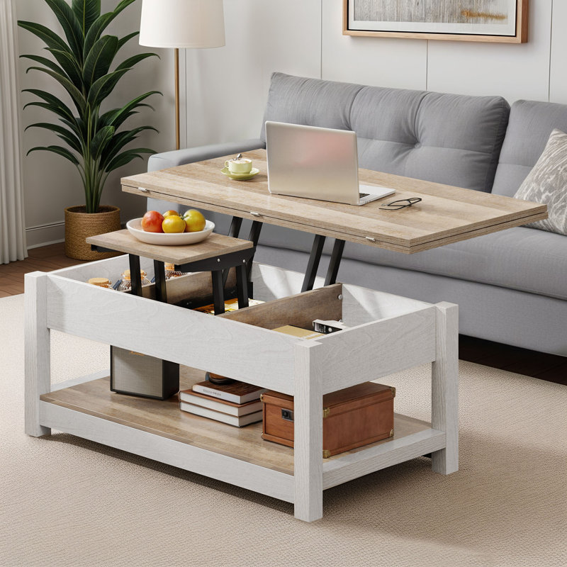 Table basse Anikka, Gris / blanc