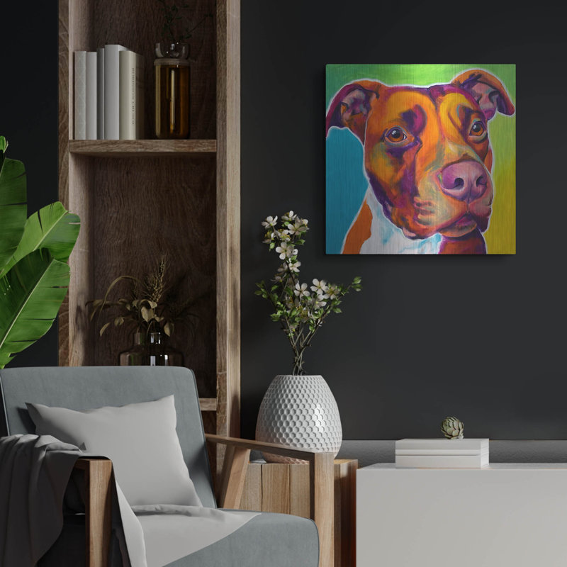 «Pit Bull - Red» par Dawg Painter, H 24 po x l 24 po