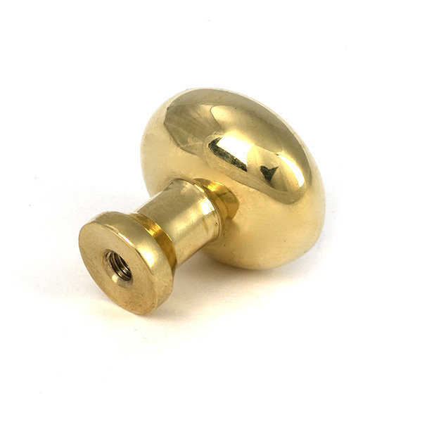 Moore Cabinet Knob, Polished Brass, 0.98" Knob Diameter