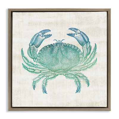 Ombre Crab Impression Floating Frame, design by Susan Arnot