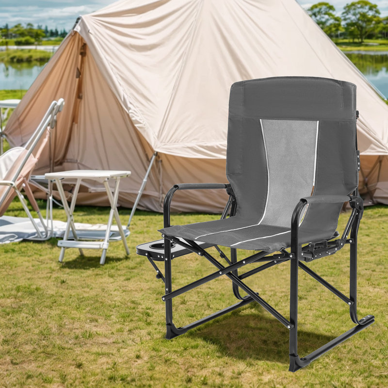 Chaise de camp d'extérieur pliante, Gris
