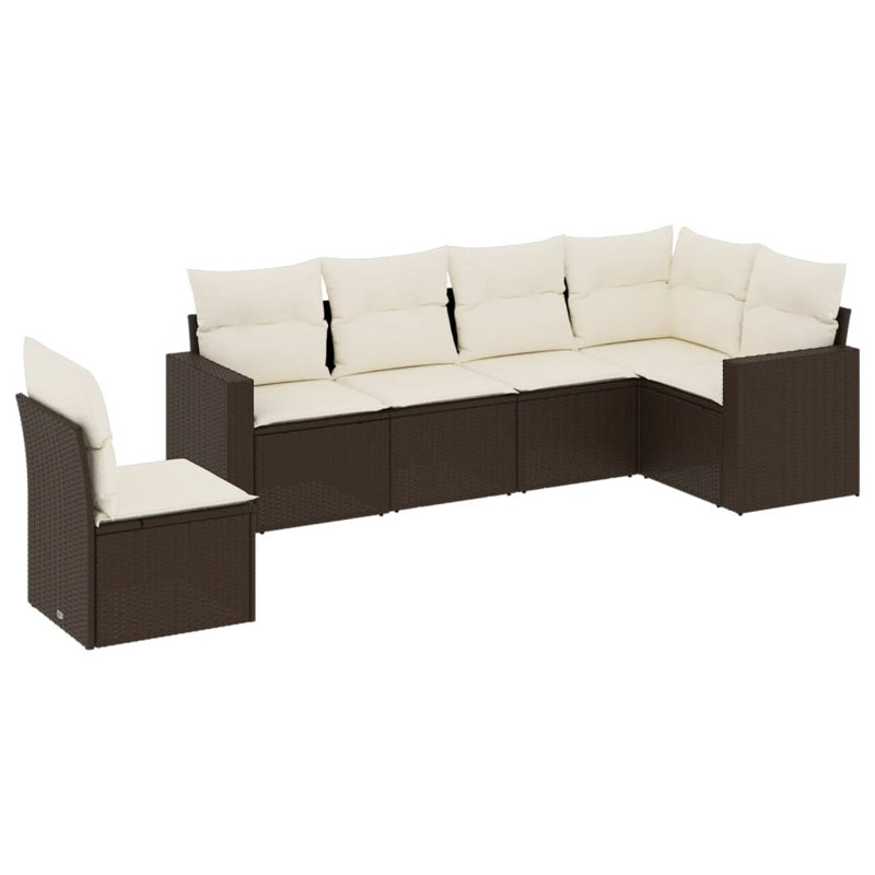 Ensemble de canapé de jardin Vidaxl brun et crème PE rotin moyen modulaire