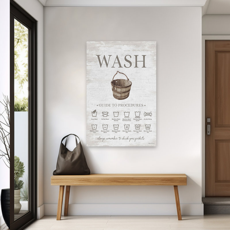 Heirloom Laundry Instructions I - Modern Farmhouse Vintage Vintage, H 40 po x l 60 po