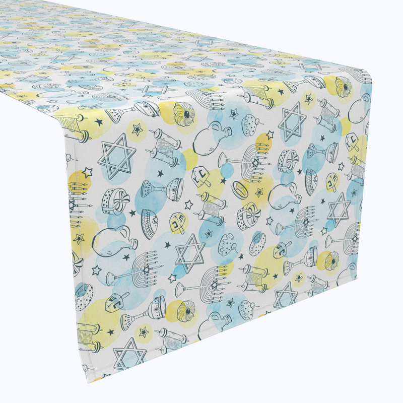 Westbeth Geometric Hanukkah Table Runner, 72" L x 12" W