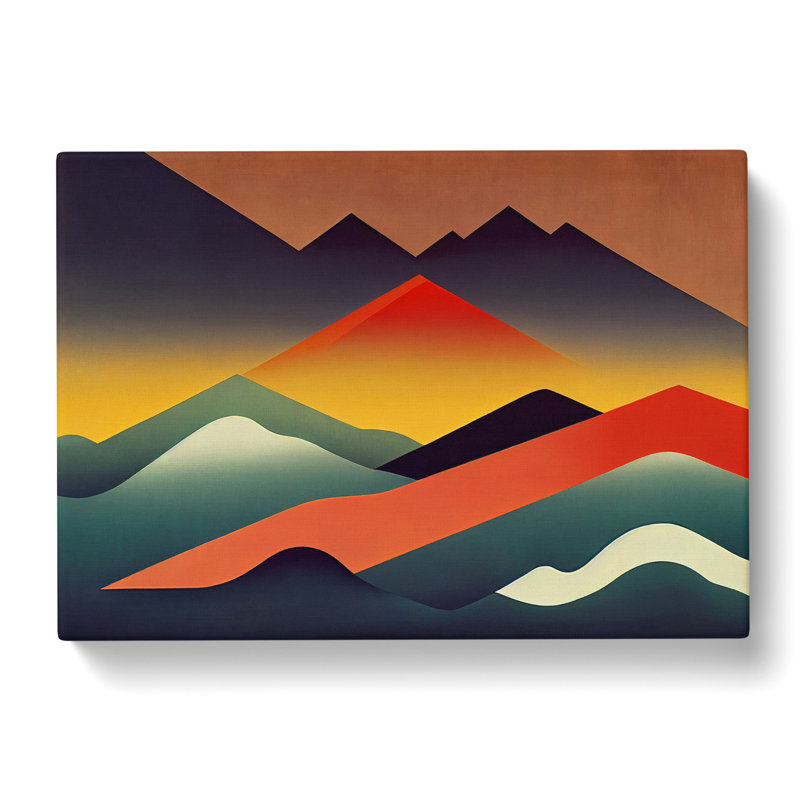 Modern Mountain View Abstract - Wrapped Canvas, 35cm H x 50cm W x 3cm D