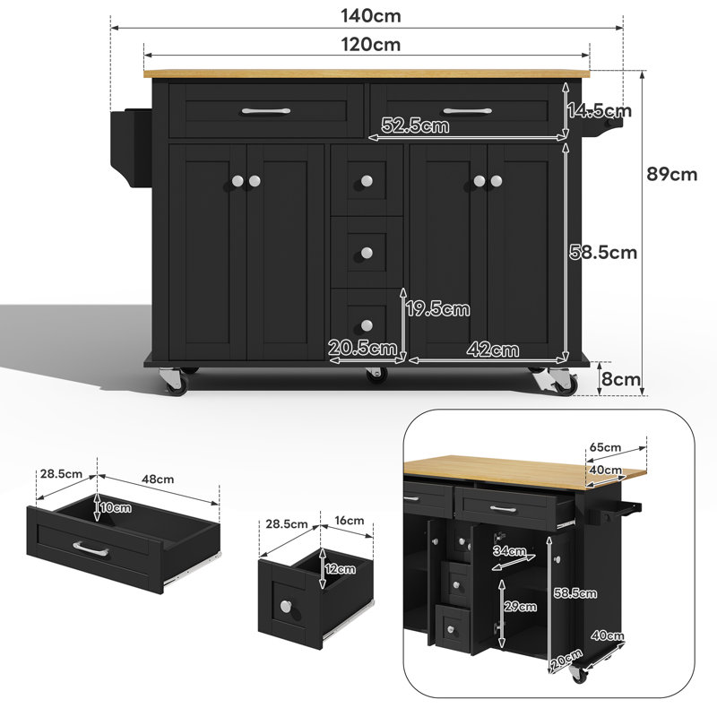 Kitchen Island, Black