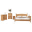 Ensemble de chambre à coucher 5 pièces Enye, deux tables de chevet, un lit, une grande commode et une large commode de style campagnard en bois massif-1368879126
