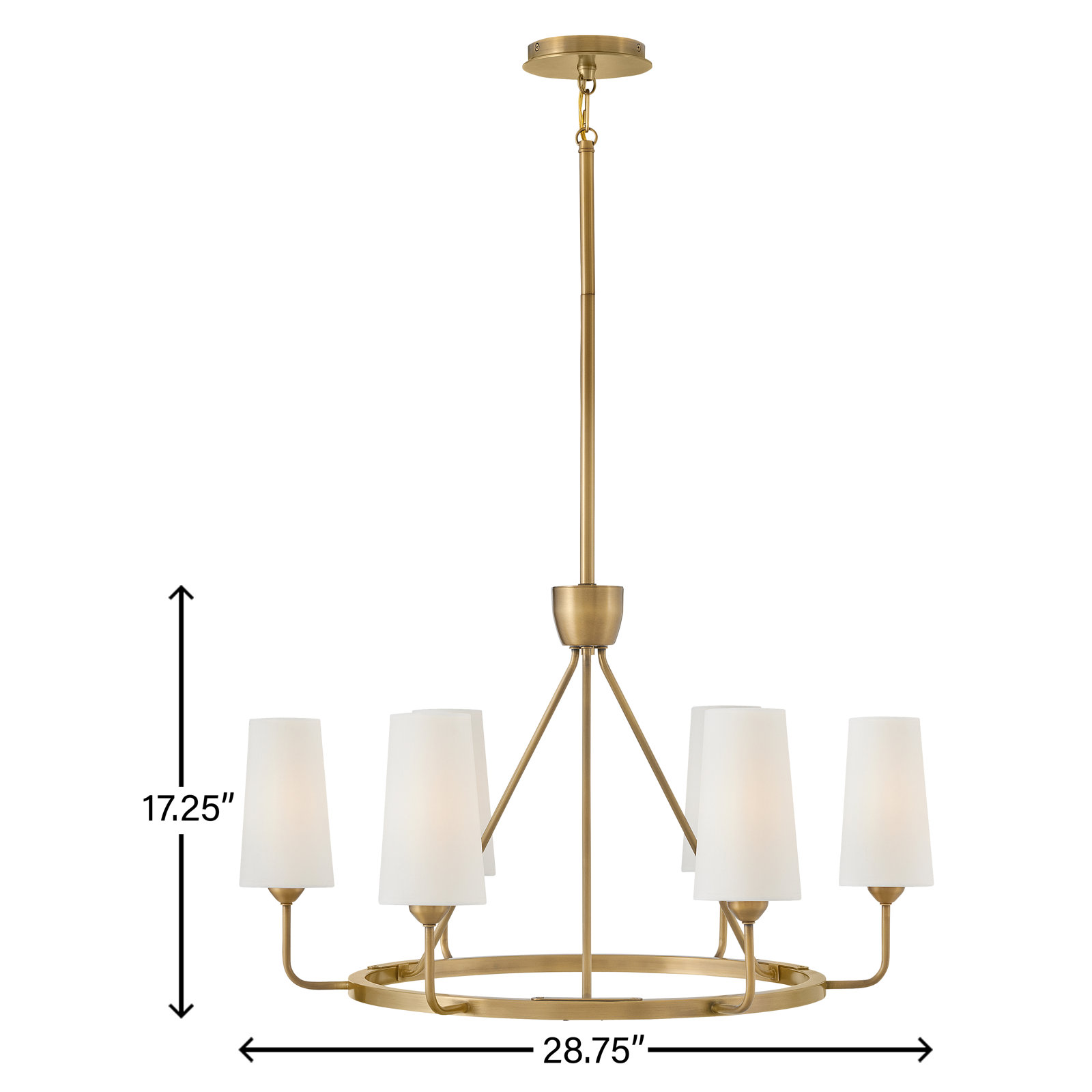 Ardea 6-Light Chandelier, Heritage Brass