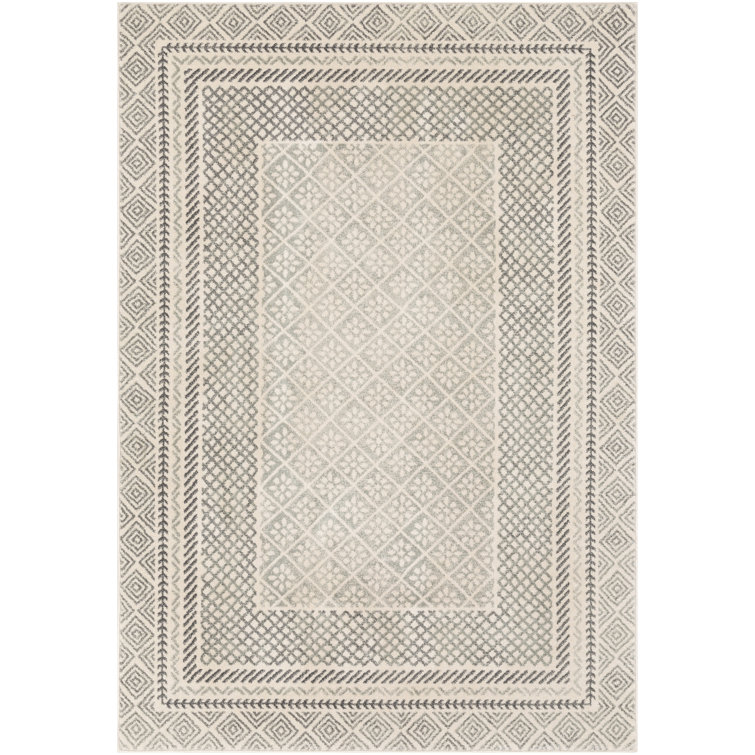 Tapis gris tissé à la machine Aguayo