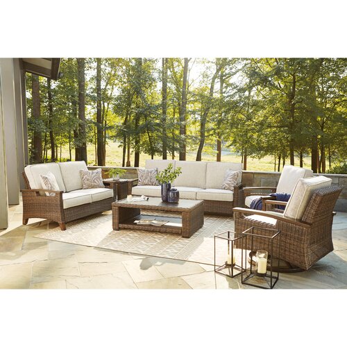 Highland Dunes Estill 84.38'' Wicker Outdoor Patio Sofa & Reviews | Wayfair