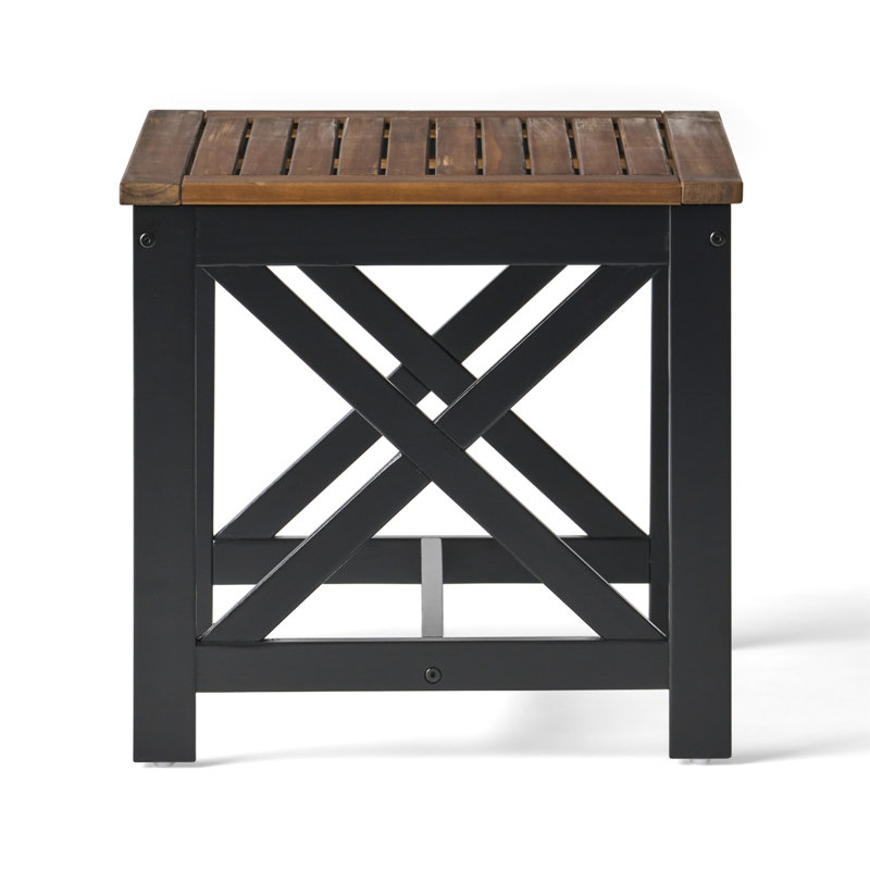 Farmhouse End Table （Only Include Table), Black