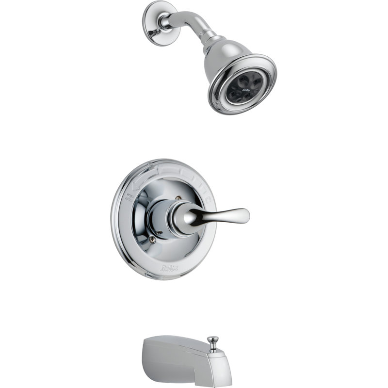 Garniture de robinet de baignoire et douche avec poignées levier, Chrome chrome