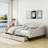 Full Size Linen Upholstered  Daybed With Two Drawers And Slats