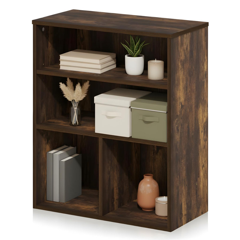 Pasir 3-Tier Display Bookcase Amber Pine Open Shelf Living Room Storage Modern, Amber Pine