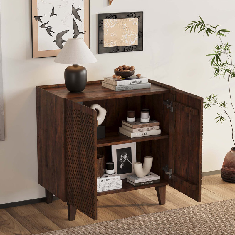 Armoire d'appoint en bois avec rangement, Miel