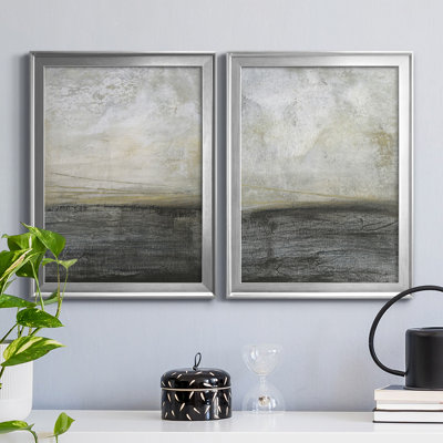 «Misty Landscape I», reproduction encadrée de qualité supérieure - prête à être accrochée