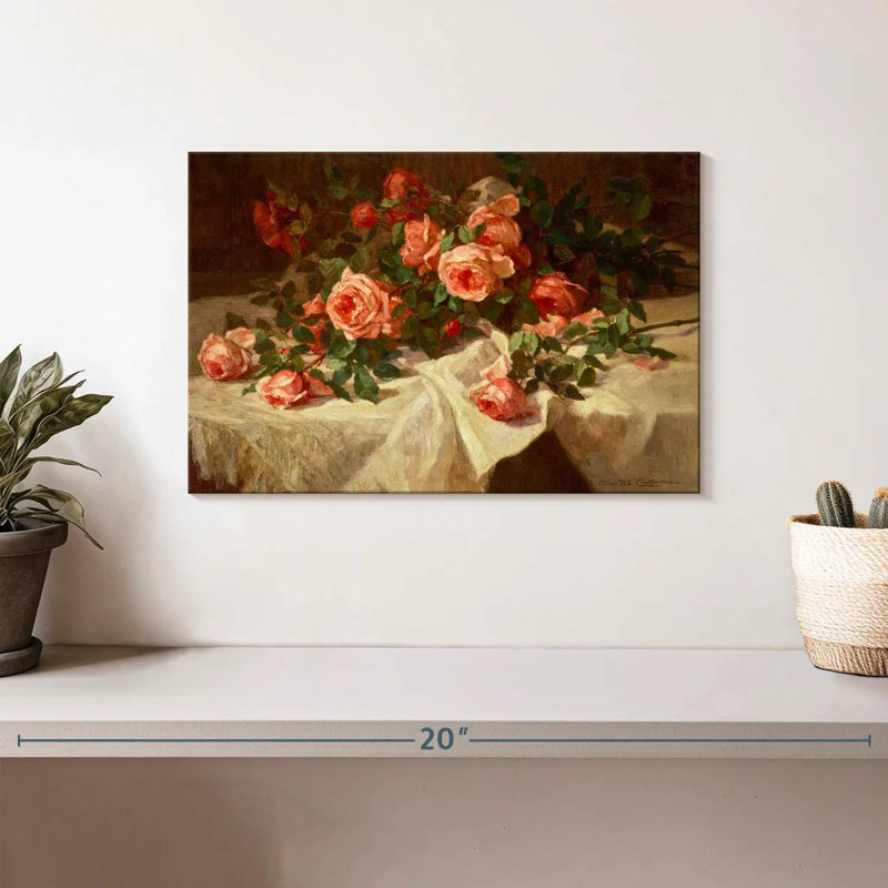Harnek roses rouges sur dentelle blanche