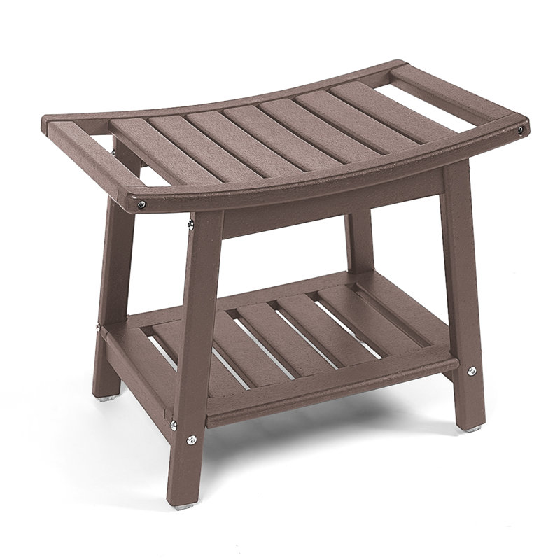 Marthalene 21.6" W HDPE Shower Bench, Dark Brown