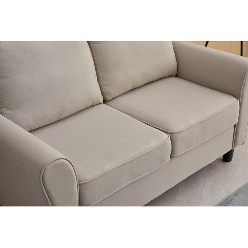 55.91'' Upholstered Sofa, Beige 100% Linen