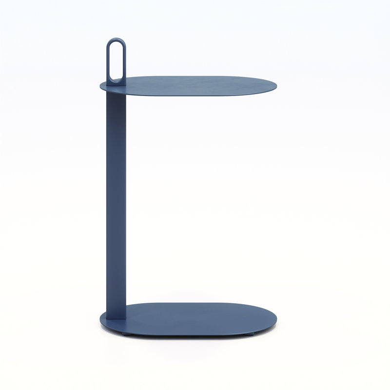 Alden Steel C Table End Table 29in H, Blue