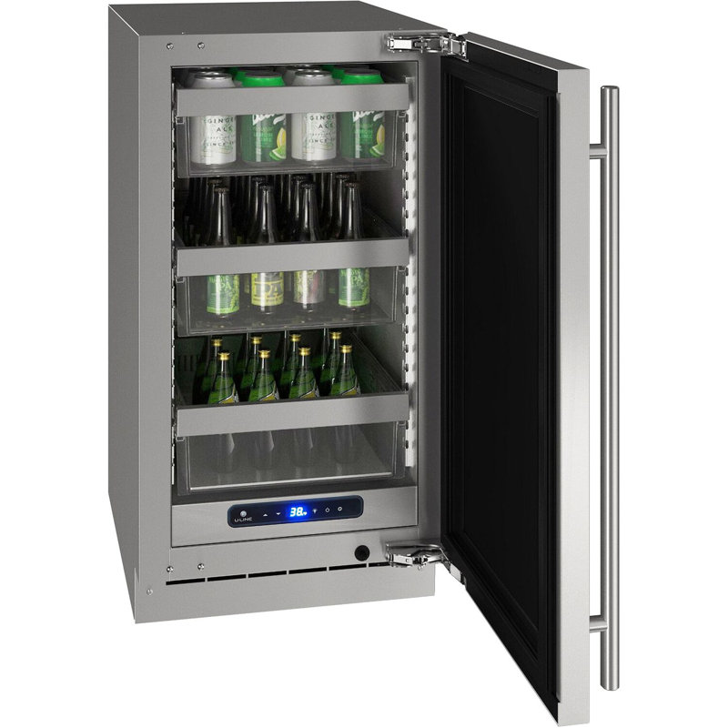 U-Line 17.75'' W Convertible 100 Cans (12 oz.) 3.7 Cubic Feet Beverage Cooler with Reversible Door