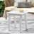 Rectangular White Pu Wood End Table For Multiple Settings, 19 - Inch Long, 15 Wide, 19.18 High, Stable And Functional Daily Use Weather Table, 19x15x19.18 Inches, Wood, Good Patio Setting-118605884