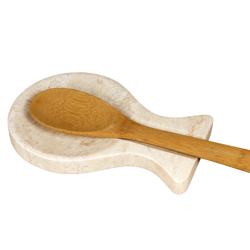 Marble Oval Spoon Rest, Champagne