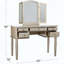 Ensemble de meuble-lavabo avec miroir pliable, tabouret et 5 tiroirs